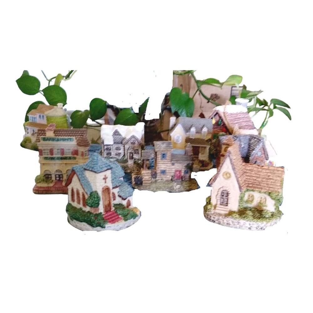 Miniature Village Buildings 11 Assorted Buildings Christmas Village Houses